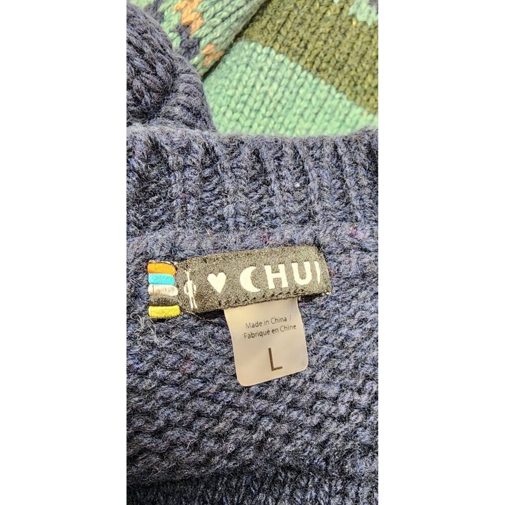 CHUP Vintage-Inspired Crewneck Knit Sweater With Multicolor Nordic Stripes & Pat - Picture 8 of 10